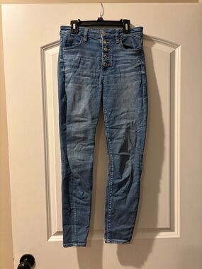American Eagle Outfitters High-Rise Button-Fly Light Blue Jeans